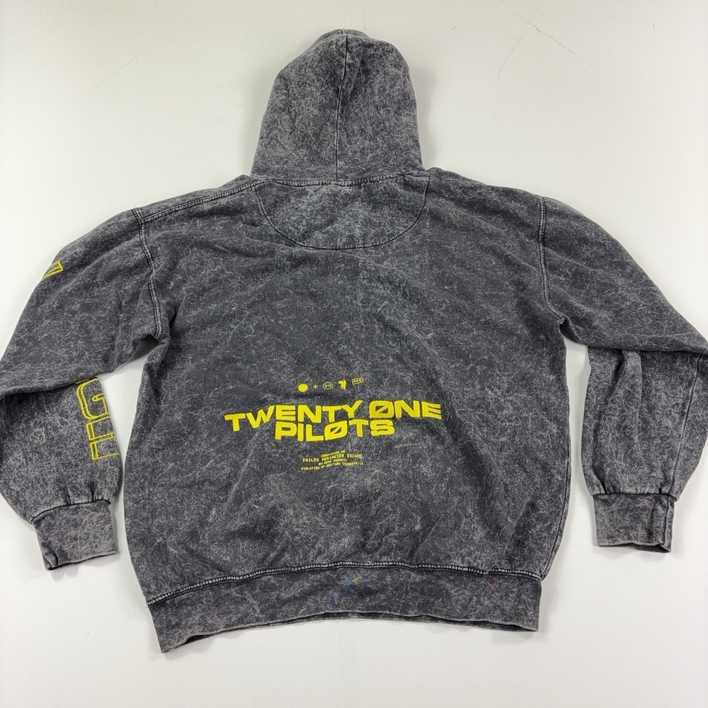 Twenty One Pilots Colortone Hoodie Sweatshirt Mens M Gray Trench Graphic Band